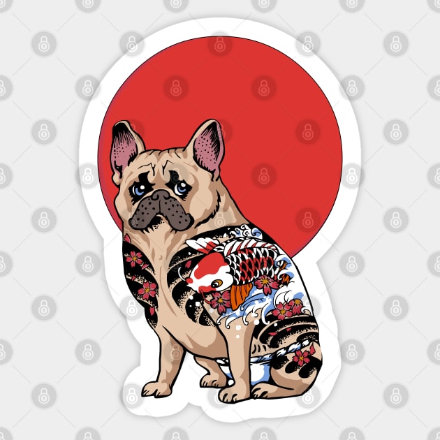 French Bulldog Yakuza Sticker by huebucket